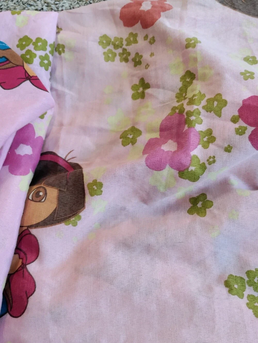 Vintage Y2K Dora The Explorer twin Sheet Set Nickelodeon Graphic Cartoon
